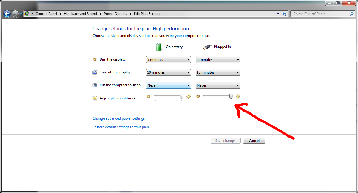 Windows Vista Screen Brightness Controls