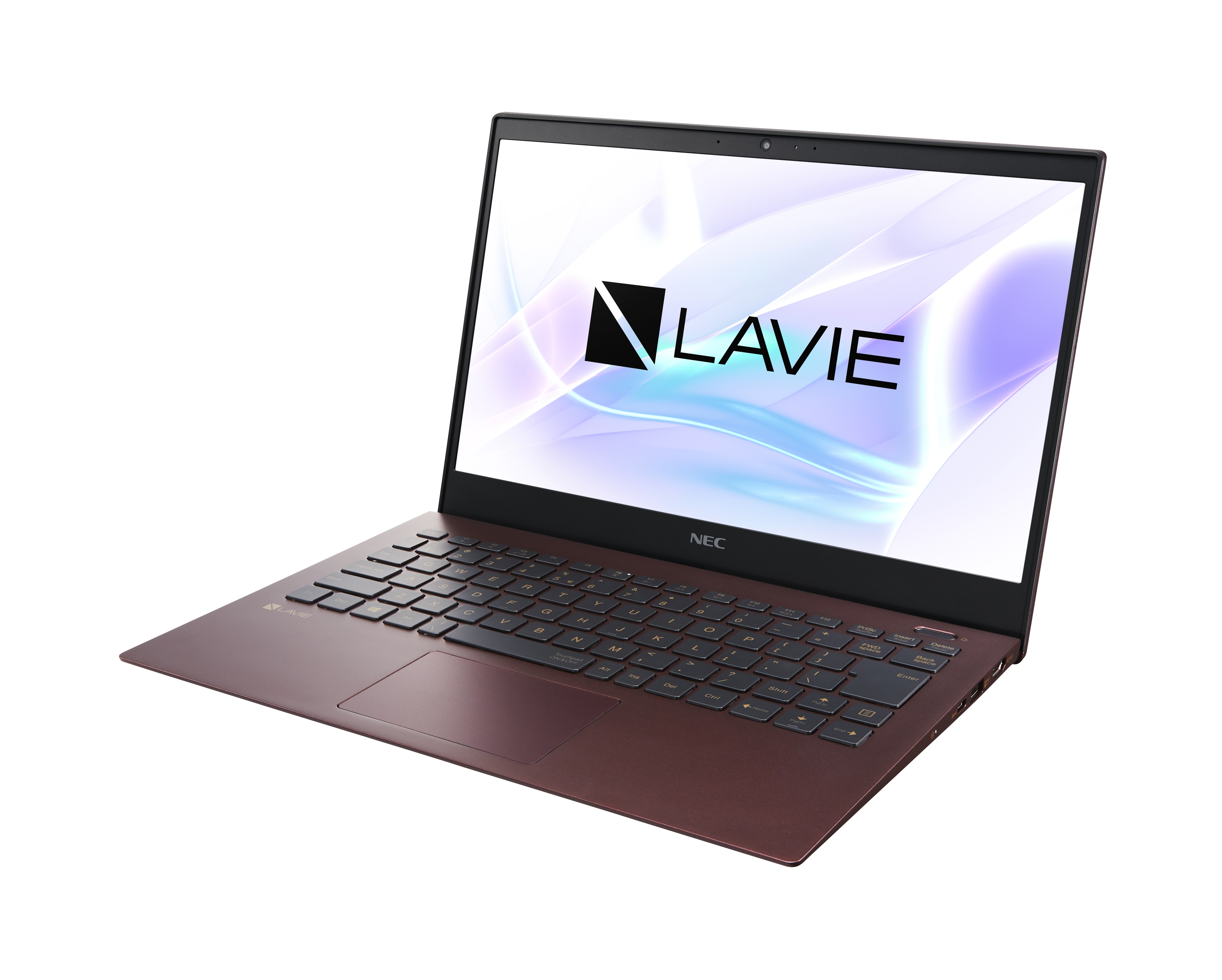 Photo of the LAVIE Pro Mobile, open and facing left