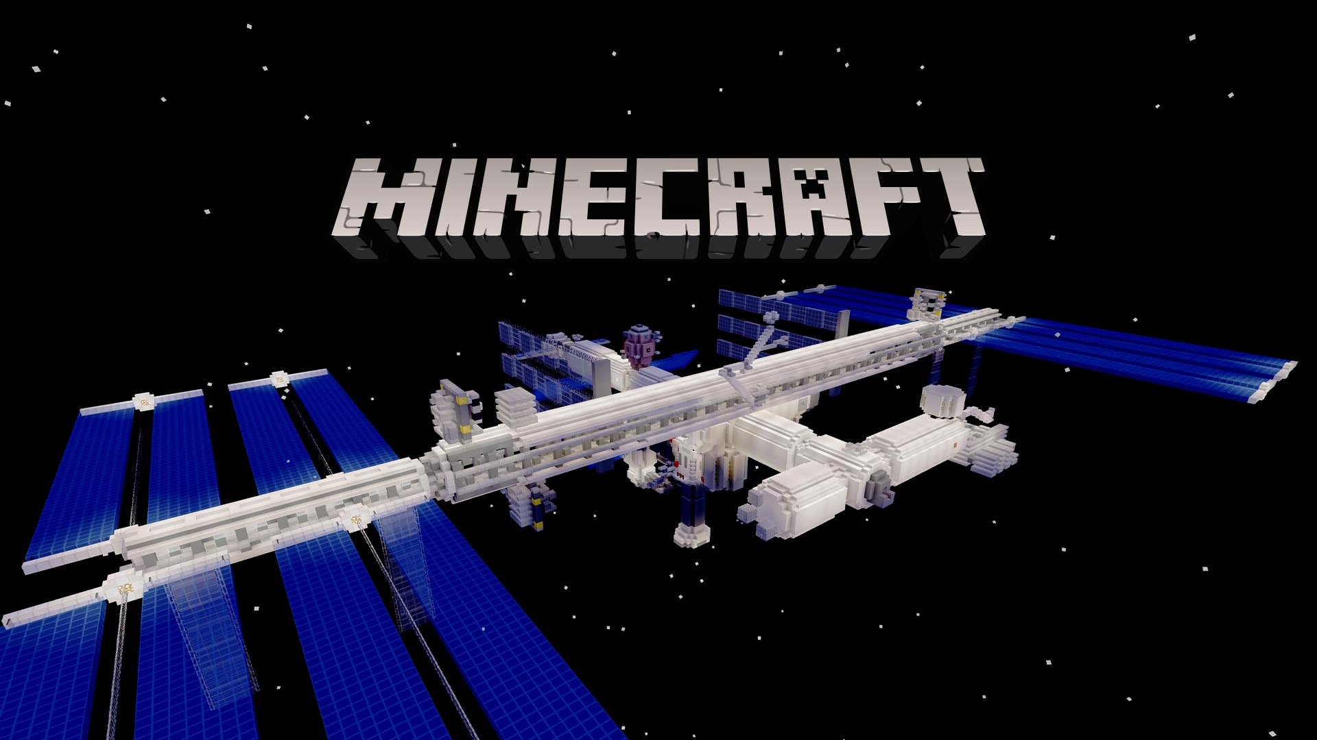 International Space Station with Minecraft written above it