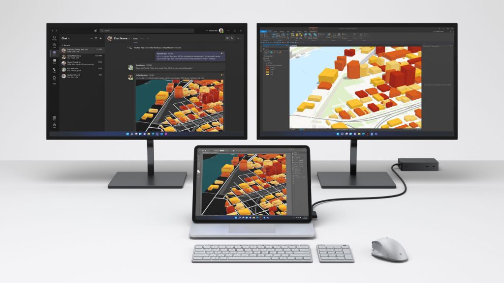 Surface Laptop Studio with multiple monitors
