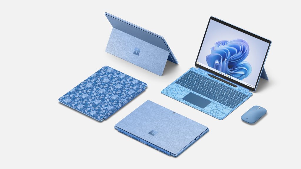 Four Surface devices shown in different modes