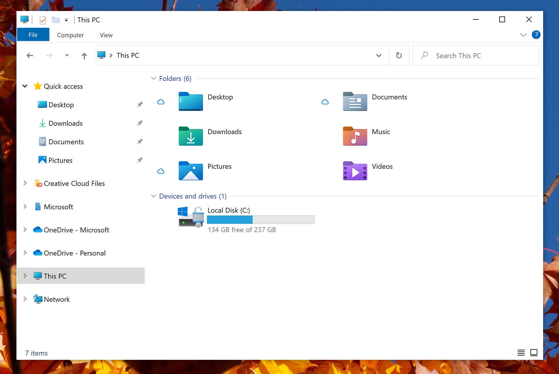 New system icons in File Explorer. 