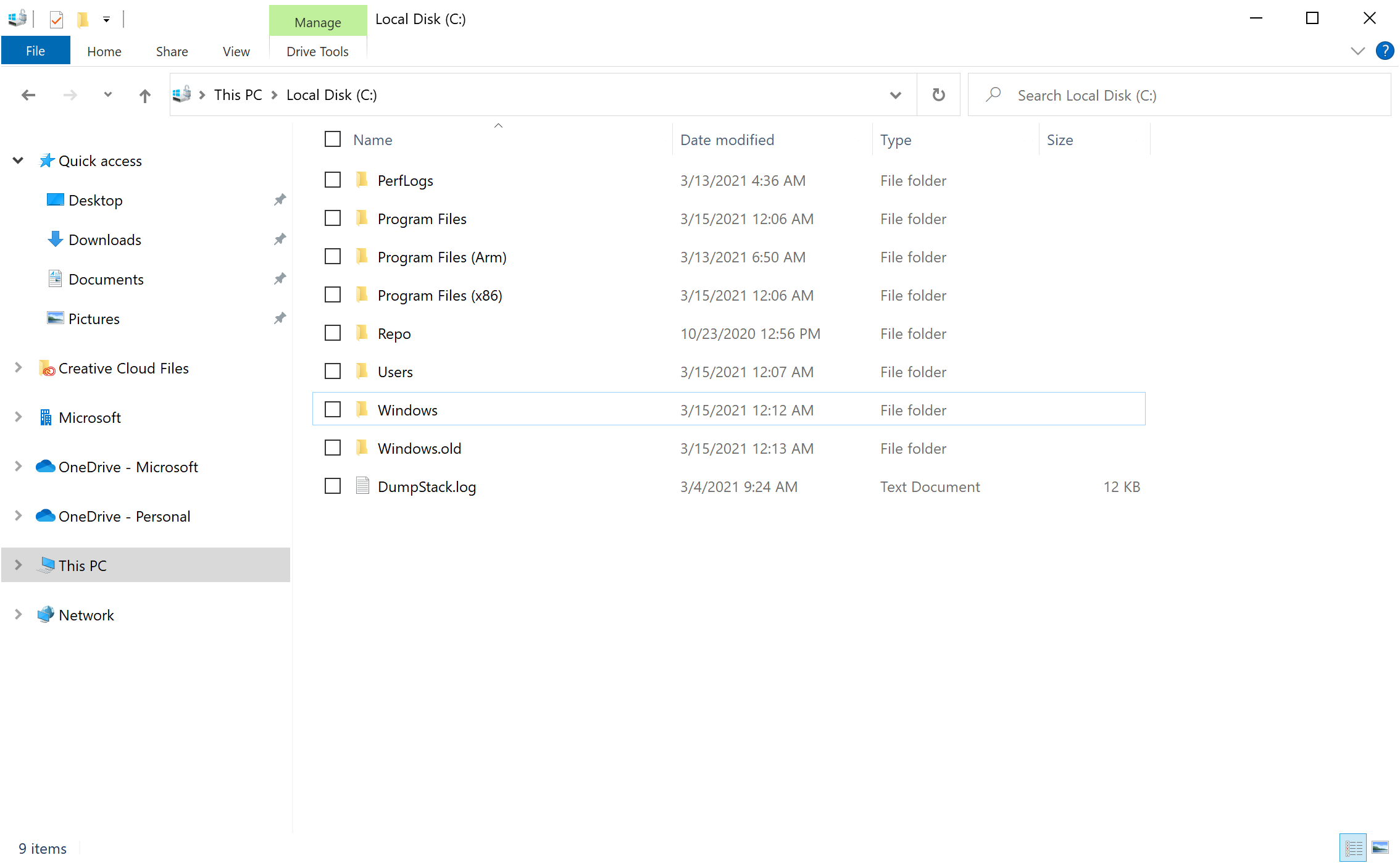 The default layout of File Explorer adds additional padding between elements.