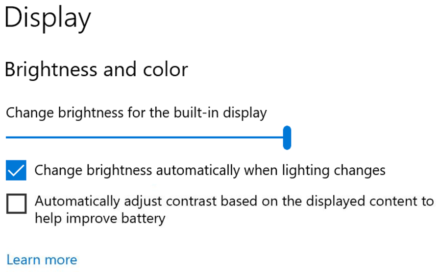 Windows Insiders can now disable CABC directly in the Display settings via Settings > System > Display.