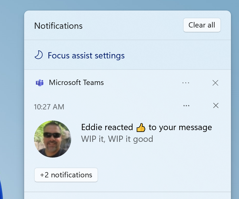 You can quickly access Focus assist settings directly from Notification Center. 