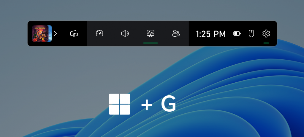 When you are playing a game, the Xbox button still takes you directly to the Xbox Game Bar and the gaming widgets you are used to. 