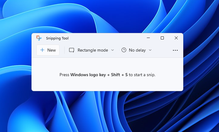 Snipping Tool in Windows 11.
